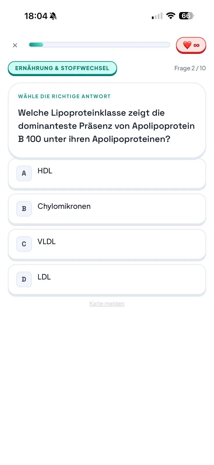 Ein Level im SlayMed-Lernpfad